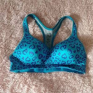 Victoria Secret - Blue Sports Bra Purple Hearts